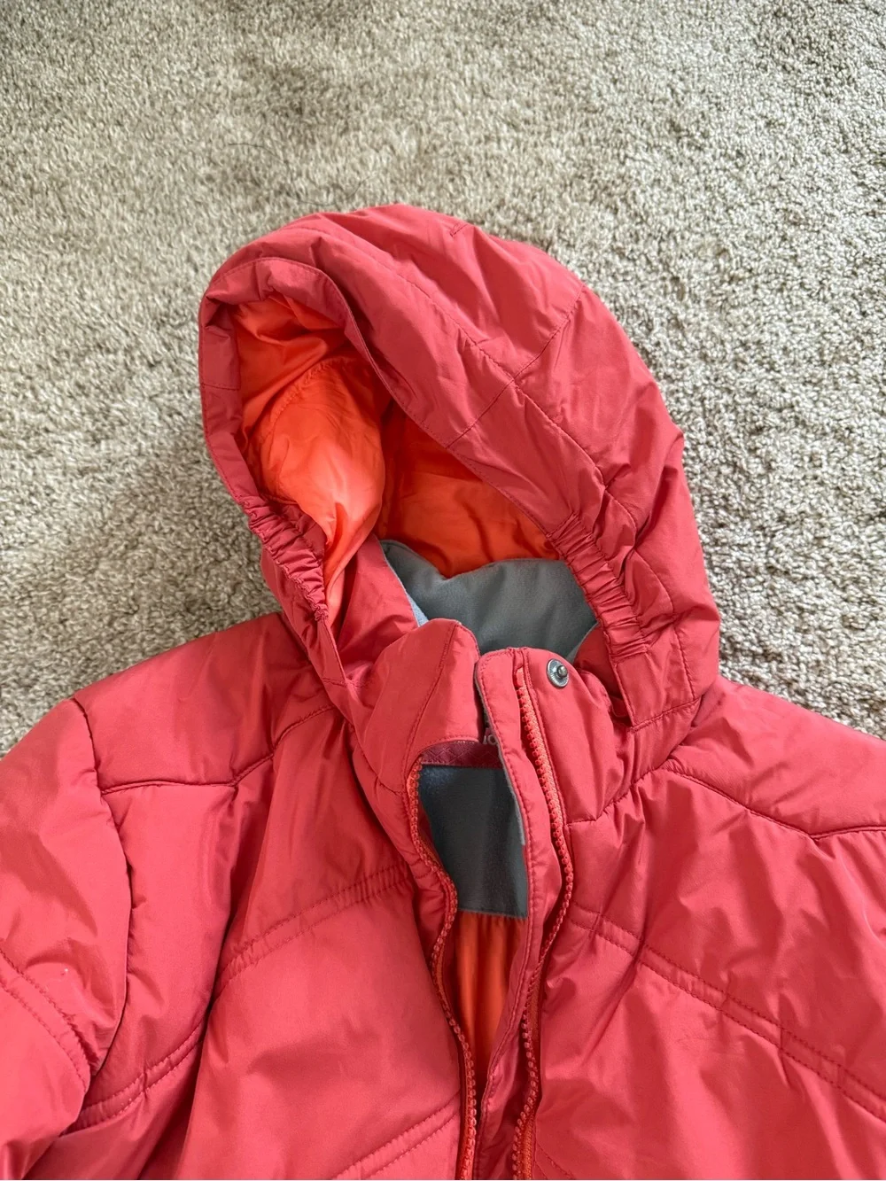 Marmot Kids' Coral Red Hooded Insulated Jacket Size Medium